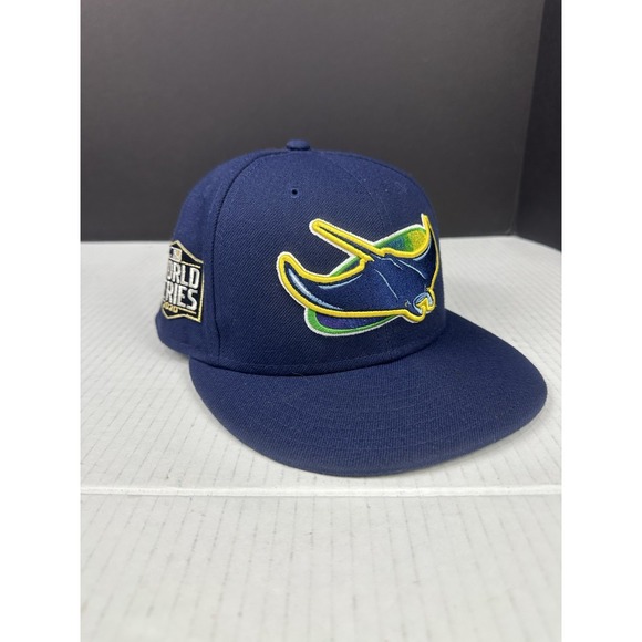 Authentic Tampa Bay Rays 2020 World Series Navy New Era Fitted 7 1/8 - Picture 1 of 6